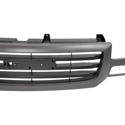 Grill Compatible with 2003-2006 GMC Sierra 1500|2007 GMC Sierra 1500 Classic|2003-2004 GMC Sierra 2500 Replacement for 19130790 GM1200476 Front Bumper Textured Grille Gray+Black Plastic(ABS)