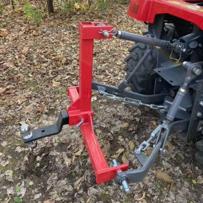 2 Inches Receiver 3 Point Trailer Hitch Category One Tractor Tow Red Gooseneck Drawbar Adapter with One Year Warranty