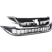 Front Upper Bumper Hood Grill & Lower Mesh Chrome Grille Compatible with 2010-2011 Honda CRV CR-V