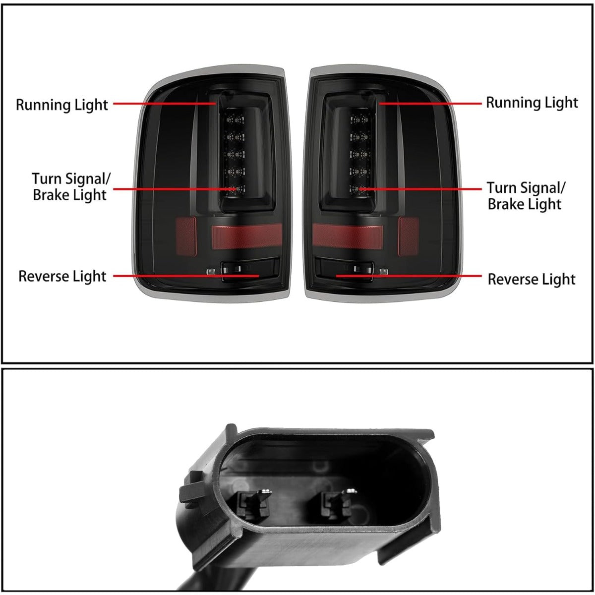 KUAFU Tail Lights Pair Compatible with 2004-2008 Ford F150 Pickup LED Tube Bar Rear Taillights Tail Rear Lamp Brake Signal Black Housing & Smoke Lens Replacement for 5L3Z13405CA 5L3Z13404CA