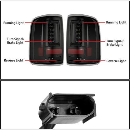 KUAFU Tail Lights Pair Compatible with 2004-2008 Ford F150 Pickup LED Tube Bar Rear Taillights Tail Rear Lamp Brake Signal Black Housing & Smoke Lens Replacement for 5L3Z13405CA 5L3Z13404CA