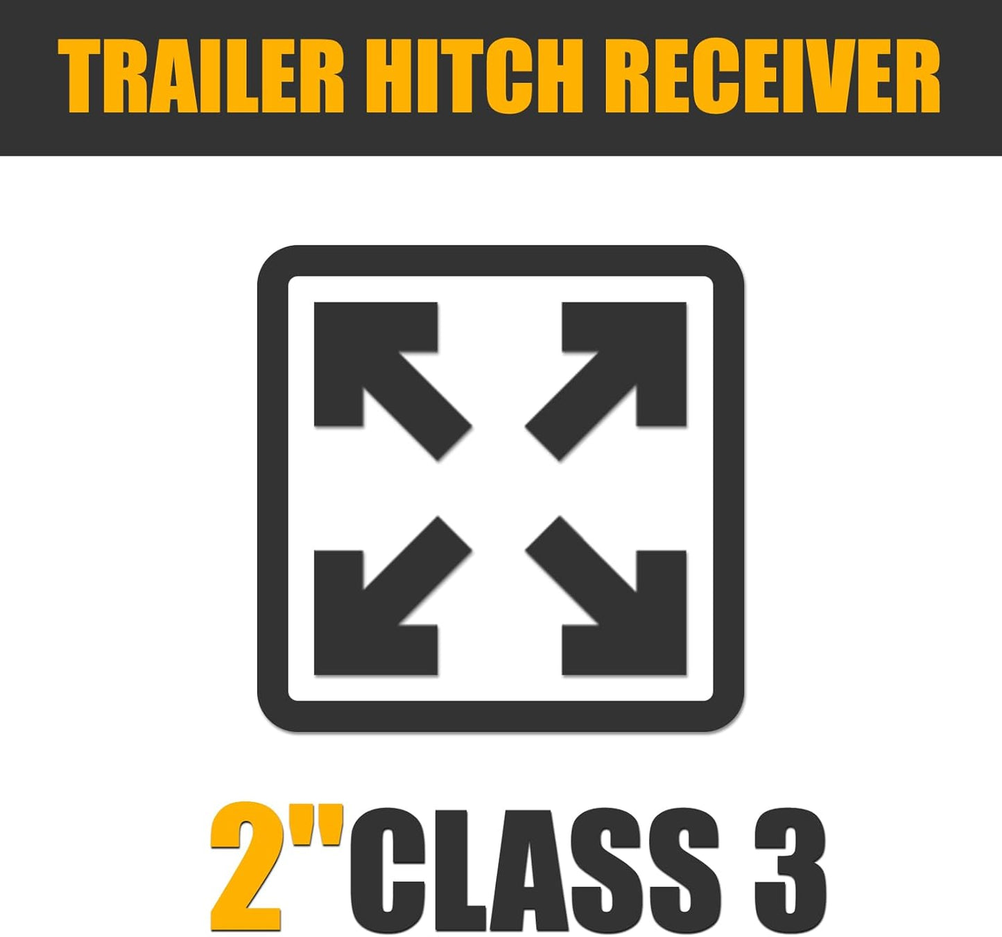 Adjustable 2inches Class 3 Trailer Hitch Compatible with Select Chevrolet Chrysler Dodge Ford GMC Isuzu Jeep Mazda Nissan Plymouth Black Replace for 37042 LYAM-768
