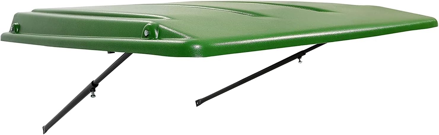 Green Tractor Canopy Compatible with John Deere Compact Utility Tractors with rops 34inches Wide or Less. Fit 1 1/2inches x 3inches, 2inches x 2inches or 2inches x 3inches ROPS Sun Shade Canopy with Bracket 35inches W x 40inches L LYJD-018S-2