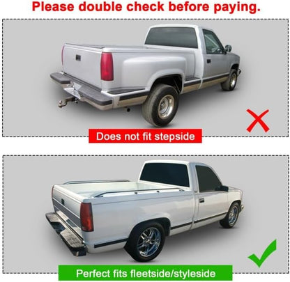 Rear Roll Pan Bumper Steel W/Light & Box Compatible With 1988 1989 1990 1991 1992 1993 1994 1995 1996 1997 1998 Chevy C1500 C2500 C3500 K1500 K2500 K3500 LYAM-404S
