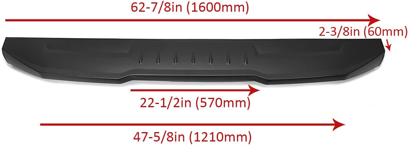 Air Design Tailgate Spoiler Compatible with 2009-2021 Dodge Ram Classic 1500 2500 3500 Replacement for #CH06A16 Black Cap Molding Top Protector LYAP-132S
