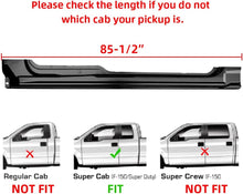 Rocker Panel Guard Compatible with 2009-2014 Ford F150 Extended Cab Truck Rust Repair Pair Black LYAM-109