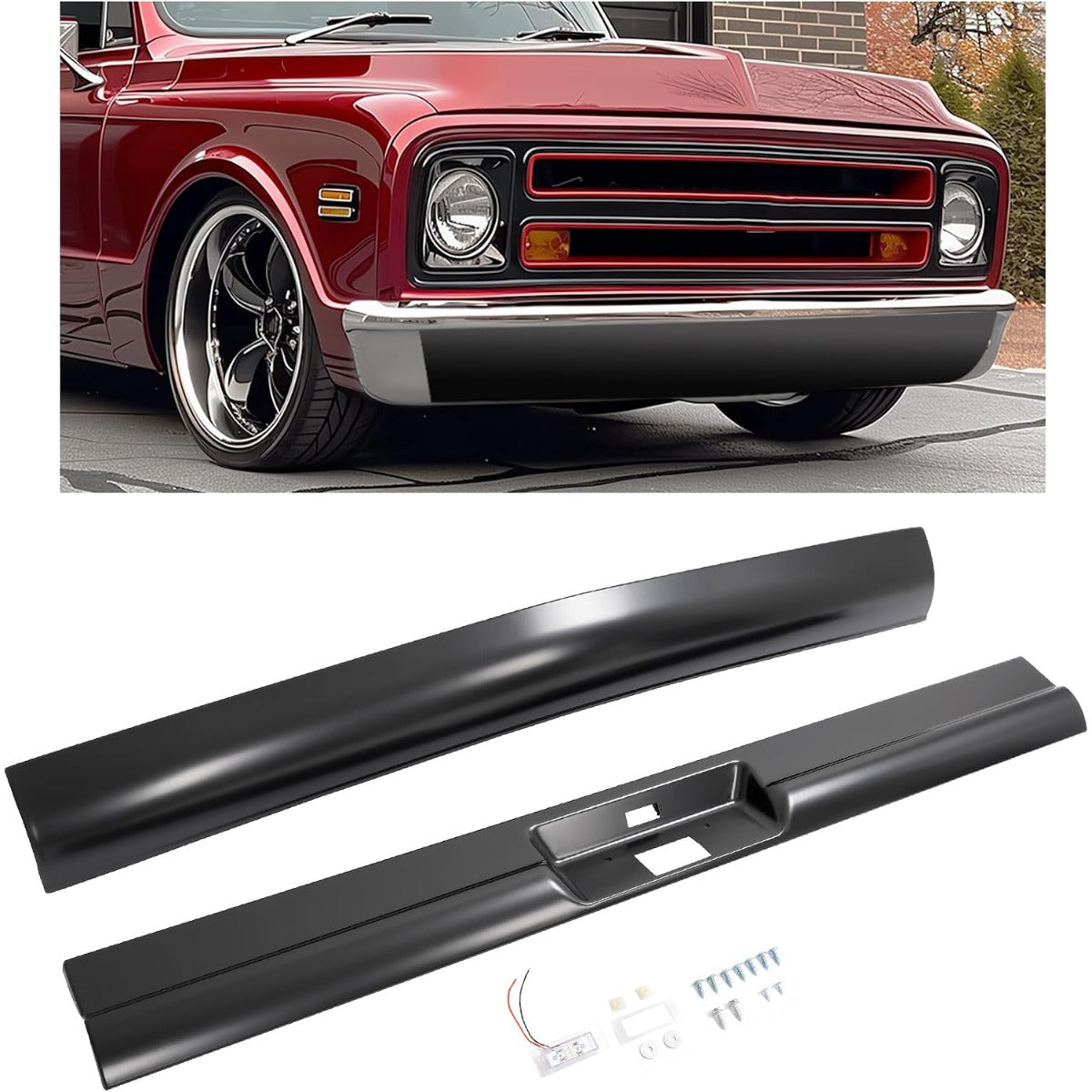 KUAFU Front+Rear Roll Pan Compatible with 1967-1972 Chevy Chevrolet C10 Suburban Panel Pickup