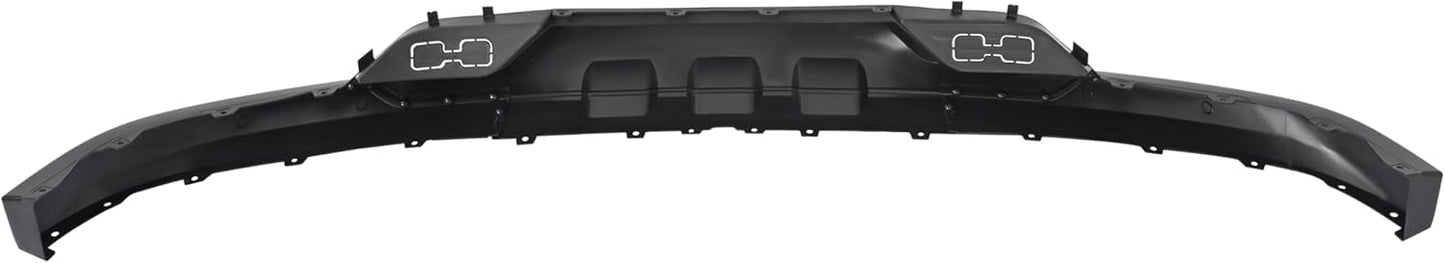Front Bumper Lower Valance Compatible with 2016-2019 Chevrolet Chevy Silverado 1500 LD Replacement for 84029773, GM1015134C W/Tow Hooks Holes Air Dam Deflector PP Plastic Black LYAP-644S-1