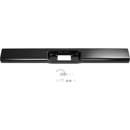 KUAFU Rear Bumper Roll Pan w/LED License Light Compatible with 1997-2004 Dodge Dakota Fleetside Plate Box Steel Electrophoresis Black