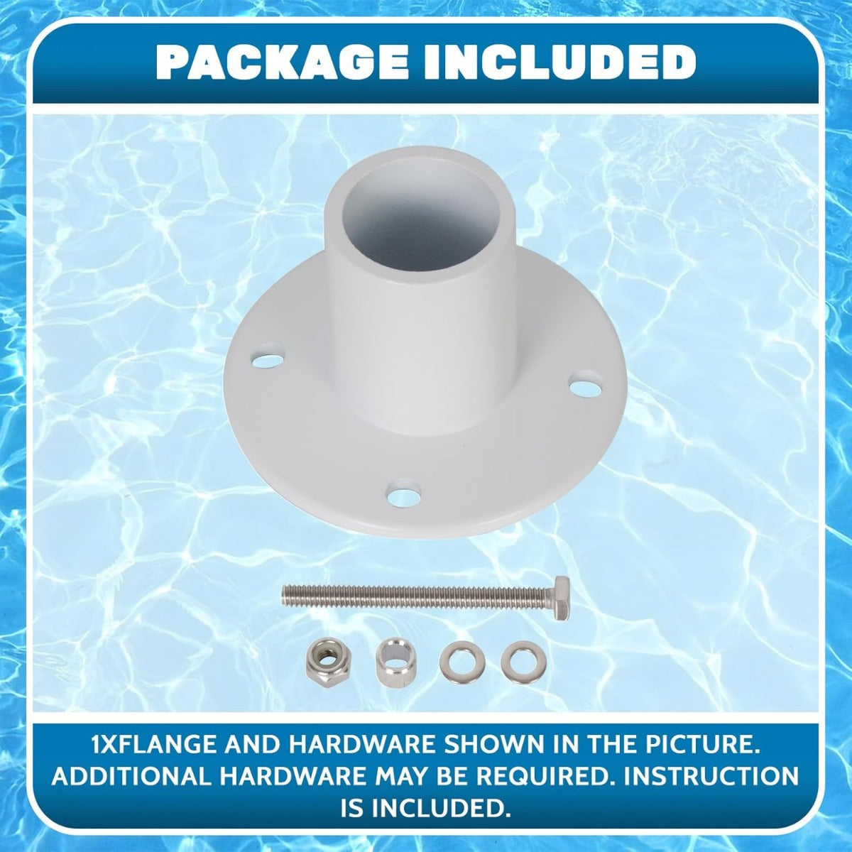 Deck Anchor Flange Cast Aluminum Above Ground Pool Ladders/Handrails/Slide - 1 7/8ââ‚?Inch Diameter of 1.9 Inches(1Pc) LYOM-062-1