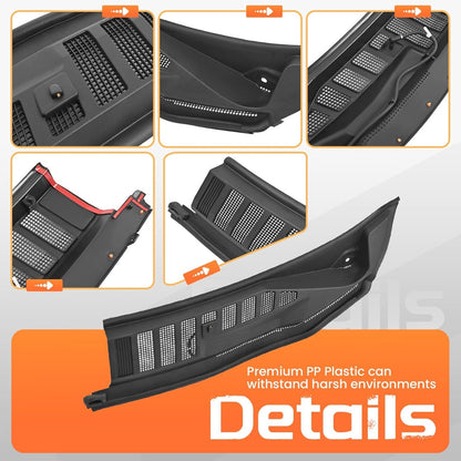 Windshield Wiper Cowl Panel Grille Compatible with 2017-2022 Ford F-250 F-350 F-450 F-550 Super Duty Replacement for HC3Z-25022A69-AC HC3Z-25022A69-AB Front Window Cover Insert Panel Left