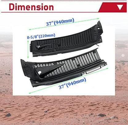 Windshield Wiper Cowl Vent Grille Compatible with 1999-2007 Ford F250 F350 F450 F550 Super Duty 2000-2005 Excursion Replace for 3C3Z-25022A68-AAA 4C3Z-25022A69-AAA Windscreen Covers Panels Kit LYAP-244S