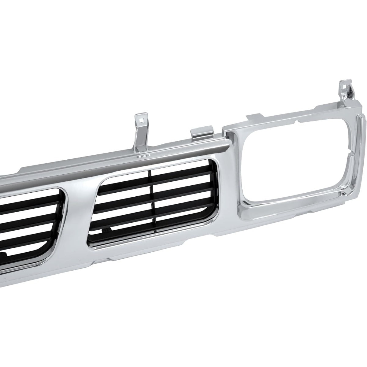 Front Grille Compatible with 1994 Nissan D21 XE 1993 1994 Nissan D21 Base SE 1995-1997 Nissan Pickup Base SE XE Replacement for 6231055G10 NI1200116 Chrome Bumper Grill Plastic(ABS) Silvery
