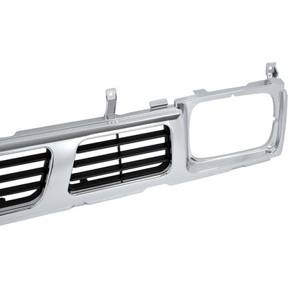 Front Grille Compatible with 1994 Nissan D21 XE 1993 1994 Nissan D21 Base SE 1995-1997 Nissan Pickup Base SE XE Replacement for 6231055G10 NI1200116 Chrome Bumper Grill Plastic(ABS) Silvery