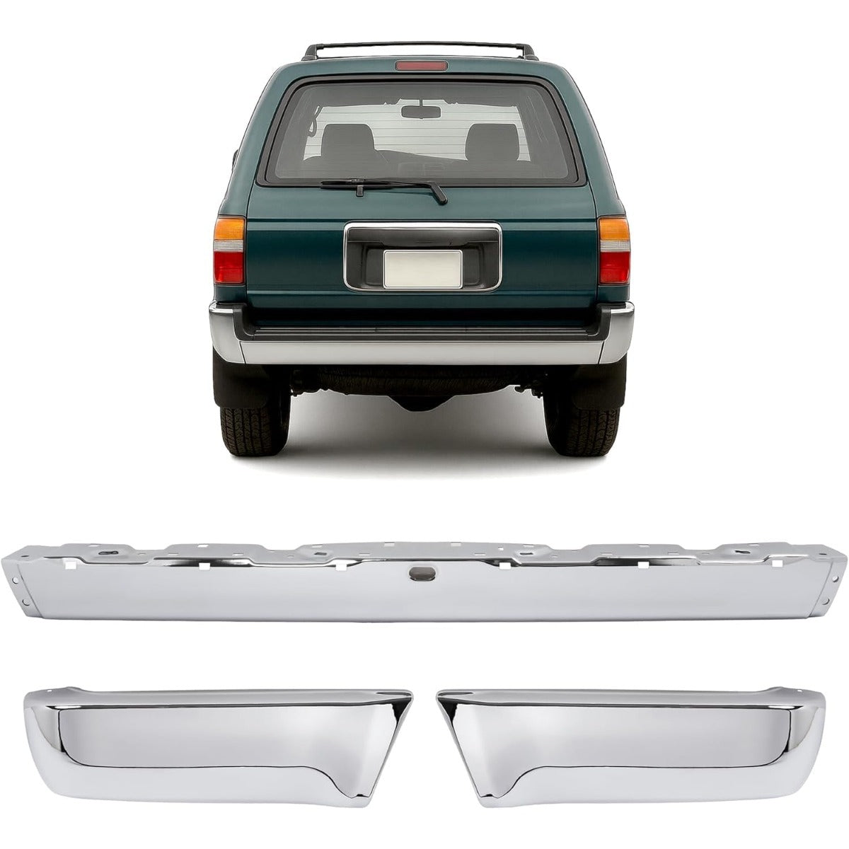 KUAFU Bumper Face Bar&End Caps Pair Compatible with 1990-1995 4Runner