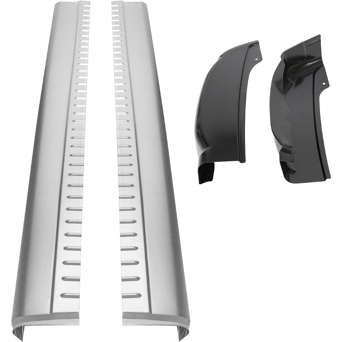 ECOTRIC Rocker Panels Cab Corners Compatible with 1999-2007 Chevy GMC | Compatible with 1999-2007 Chevy Silverado GMC Sierra 4 Door Extended Cab Trucks Lower Slip-On Metal 2 Packages