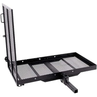 Load image into Gallery viewer, New Mobility Carrier Ramp Hitch Mounted 46.2 x 26.8 x 38.7 500 lbs for Wheelchair Electric Scooter Medical Disability with Rack Ramp Capacity Steel w/3&quot; Rail Fit 2&quot; Hitch Receiver SUV Truck Van Car T-NS-SCC001-F
