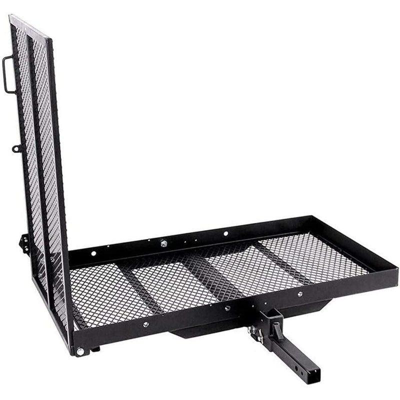 New Mobility Carrier Ramp Hitch Mounted 46.2 x 26.8 x 38.7 500 lbs for Wheelchair Electric Scooter Medical Disability with Rack Ramp Capacity Steel w/3" Rail Fit 2" Hitch Receiver SUV Truck Van Car T-NS-SCC001-F