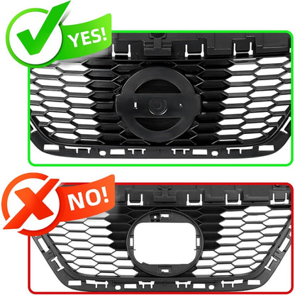 Front Grill Assembly Compatible with 2020-2022 Nissan Versa S SR SV 623105EF1A NI1200311 620705EE0A NI1200306 Bumper Grille W/O radar hole Painted&Chrome