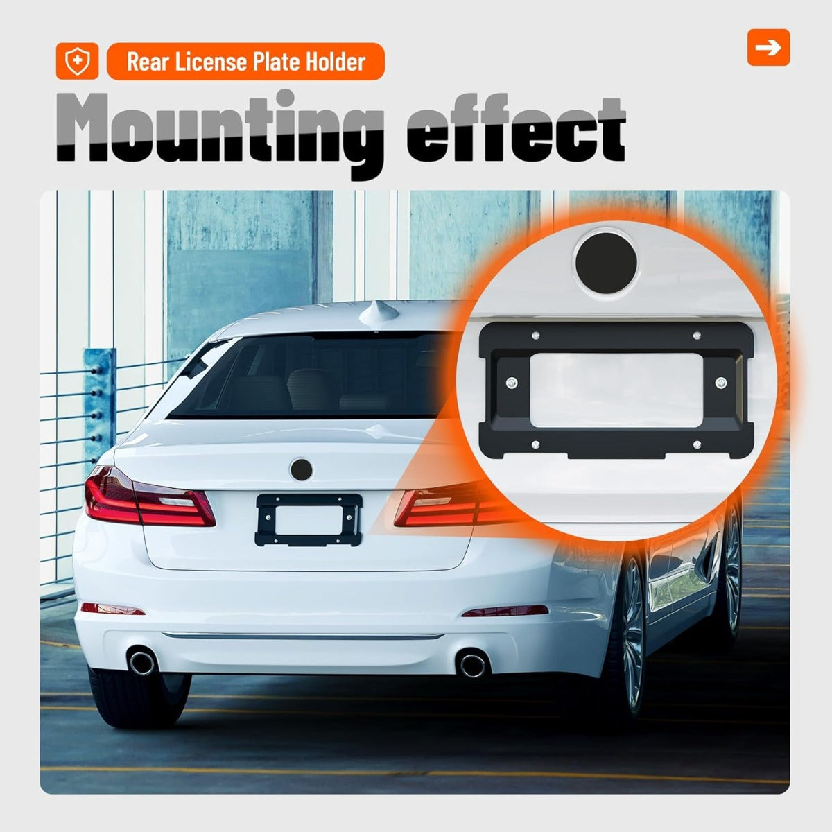 Rear License Plate Holder Bracket Frame Mount Compatible with BMW 1/2/3/4/5/6 Series X1 X3 X4 X5 X6 Z4 Replacement for 51187160607 511882380615