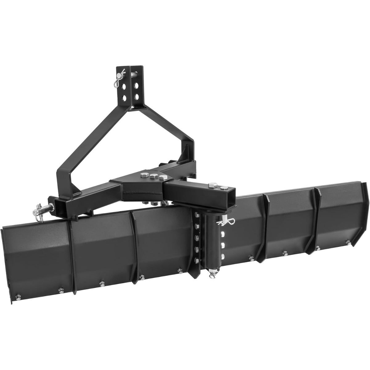 52 Inches 3 Point Scrape Blade Compatible with Category 0, Cat 1, 3 Point Tractors Rear Grader Blade for Grading Driveways, Arenas, Gravel, Top Soil Adjustable Heavy Duty Steel Powder Coated Black