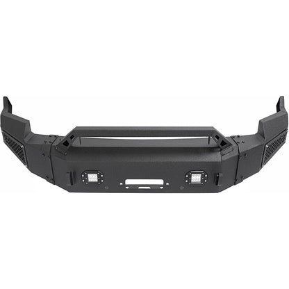 ALMULOO Front Bumper Compatible with 2009-2012 Dodge Ram 1500 w/Winch Plate, LED Lights & Bull Bar Steel Powder Coated(2 Packages)