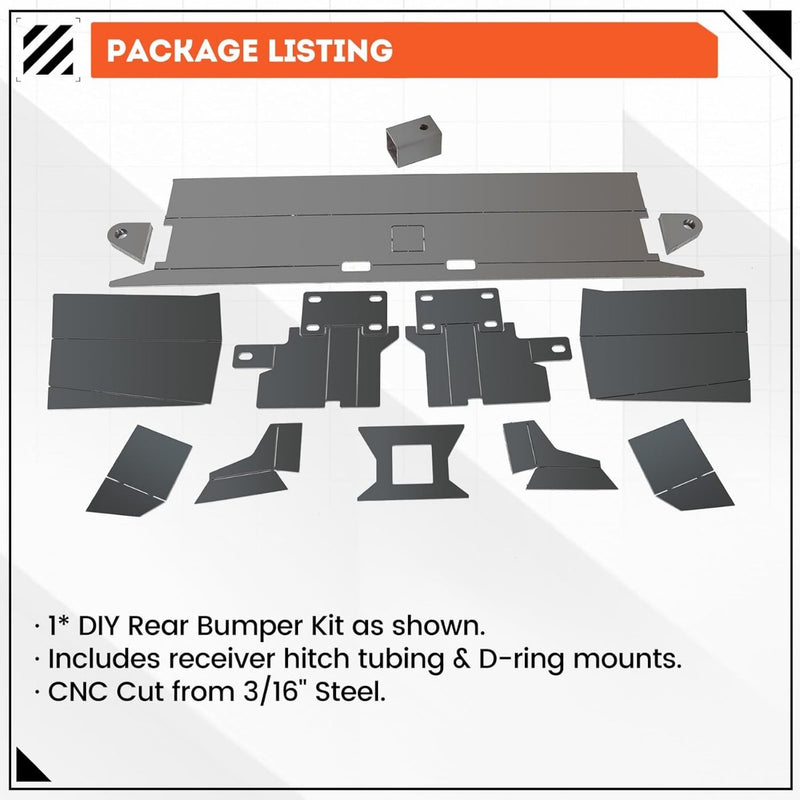 DIY Rear Bumper Kit Bare Metal Compatible with 1984-2001 Jeep Cherokee XJ Rear Winch Bumper Kit LYAM-259