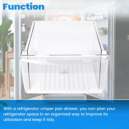 KUAFU 240351061 Crisper Pan Drawer Compatible with Frigidaire Refrigerator Freezer AP4424911 240351005 240351062 Plastic (PC) Replacement Only Clear