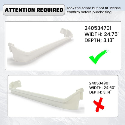 HECASA 240534701 Refrigerator Door Shelf Rack Bar Compatible with Frigidaire Kenmore Gibson Galaxy Crosley White-Westinghouse Kelvinator Replacement only 1 PCS