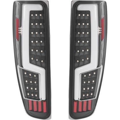 ALMULOO Pair Tail Light Compatible with 2004-2012 Chevy Chevrolet Colorado GMC Canyon Isuzu i-280 i-290 i-350 i-370 Tail Lamp w/LED with LED Tube Bar Clear Lens Replacement for GM2800164 GM2801164