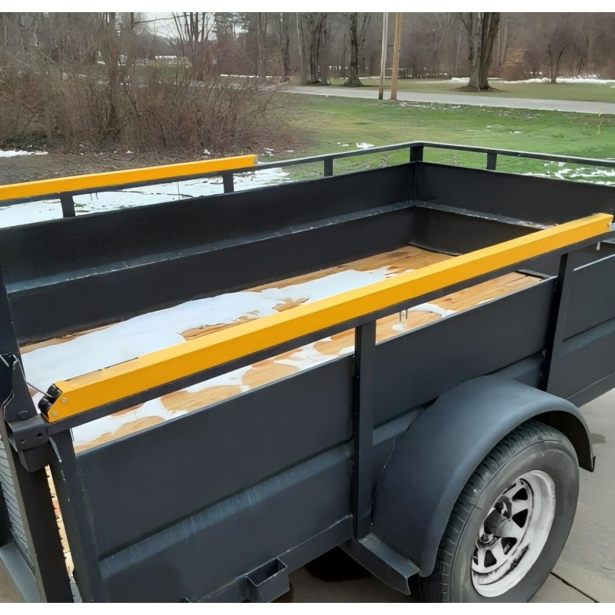 2 Sided Tailgate Utility Trailer Gate Liftgate Ramp Lift Assist System w/ 12 to 24 Inch Height Side Rail, 4 to 6 Feet Height Ramp Assist System