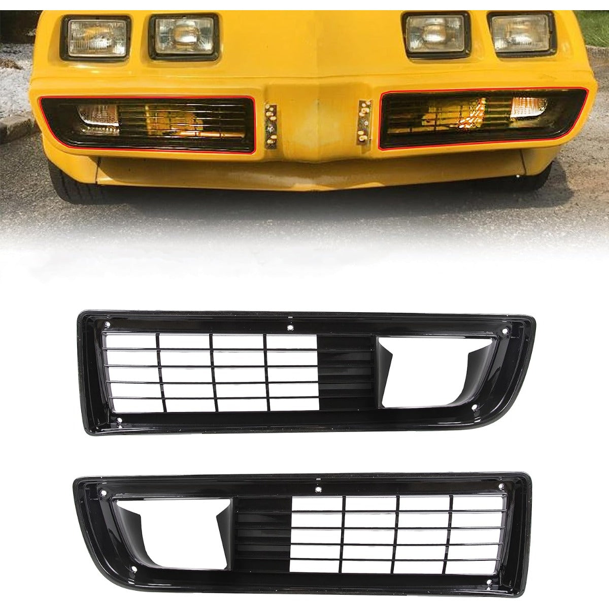 Yikatoo Front Grill Compatible with 1979 1980 1981 Pontiac Firebird/Trans Am Grilles Set W/Fitting Kit Pair
