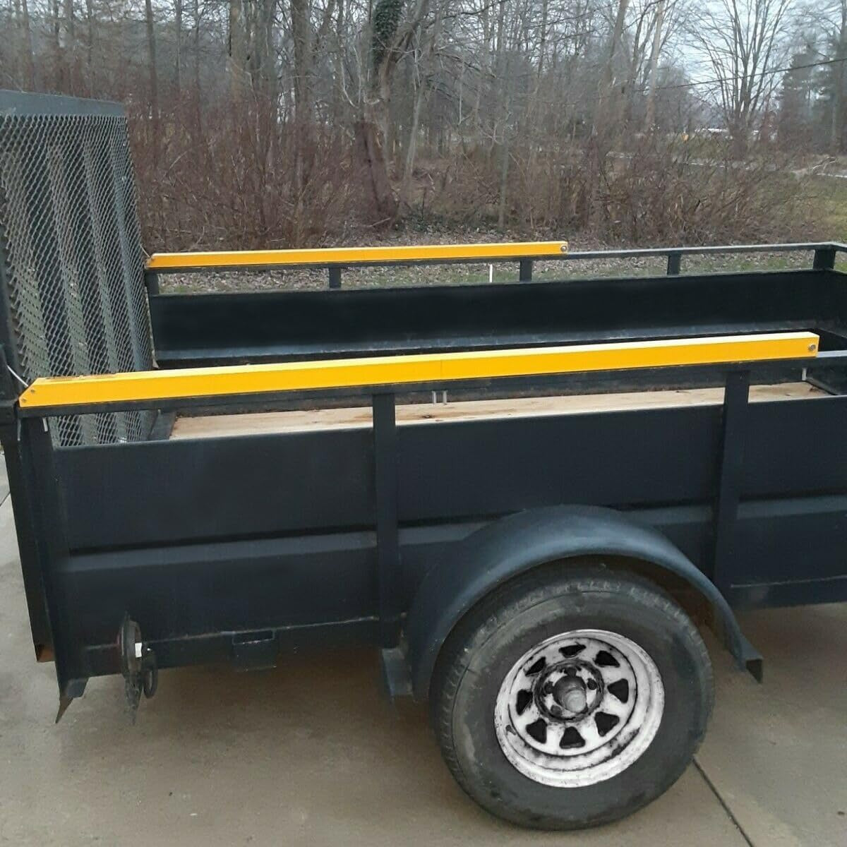 2 Sided Tailgate Utility Trailer Gate Liftgate Ramp Lift Assist System w/ 12 to 24 Inch Height Side Rail, 4 to 6 Feet Height Ramp Assist System