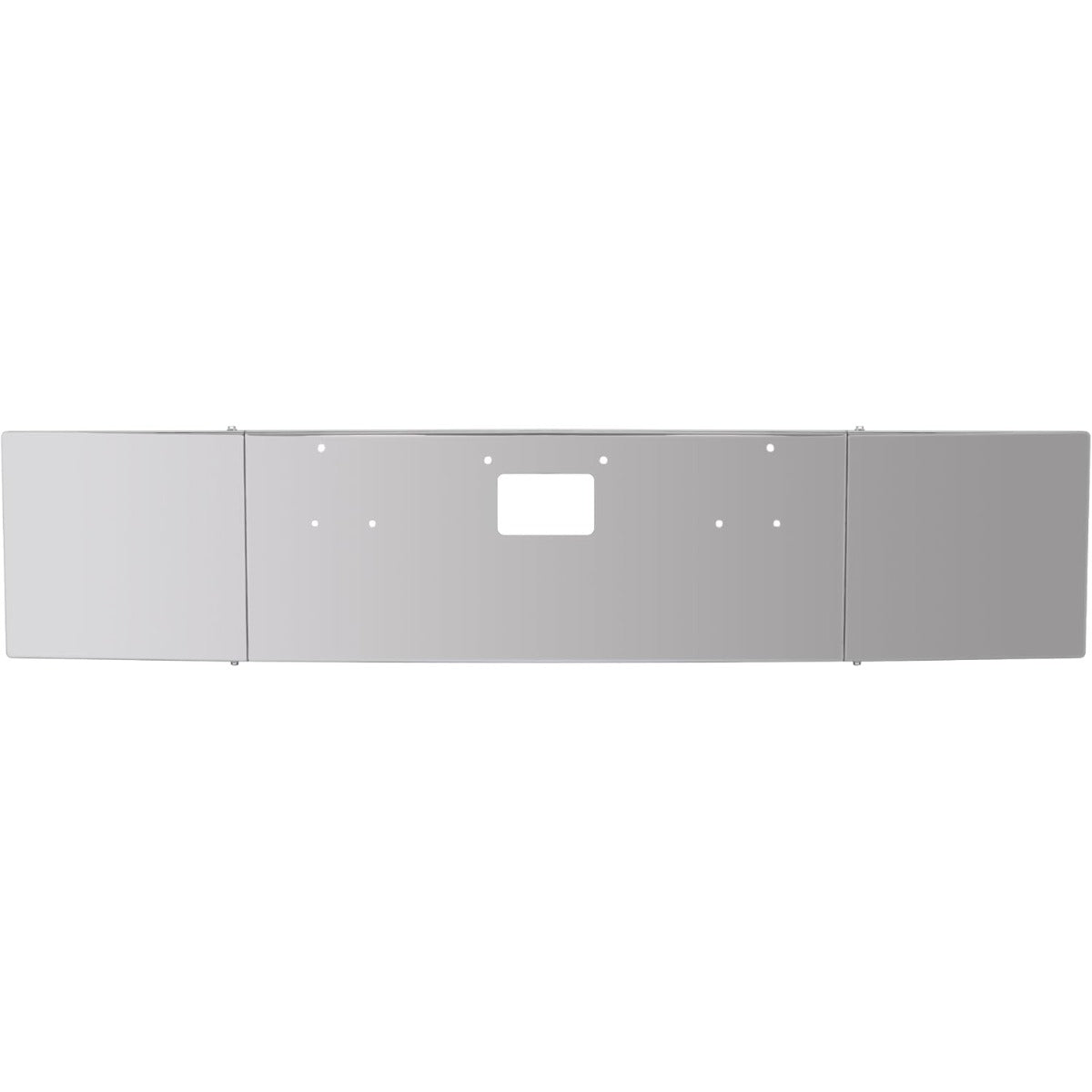 ALMULOO 20 Inch Front Bumper Assembly Compatible with 1987-2007 Peterbilt 357 378 379 Square Bumper w/Boxed End, Mounting Holes & Tow Holes, Without Fog Light Holes, 3PCS Chrome Steel Silver