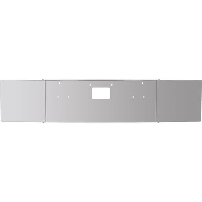 ALMULOO 20 Inch Front Bumper Assembly Compatible with 1987-2007 Peterbilt 357 378 379 Square Bumper w/Boxed End, Mounting Holes & Tow Holes, Without Fog Light Holes, 3PCS Chrome Steel Silver