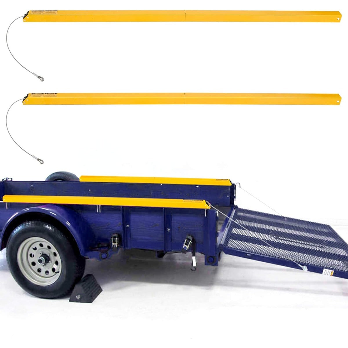 2-Sided Assist System Tailgate Utility Trailer Gate&Ramp w/ 12 to 24 Inch Height Side Rail 4 to 6 Feet Height Ramp Trailer Tailgate Ramp Lift Assist System Maximum 400 Lbs Load Capacity