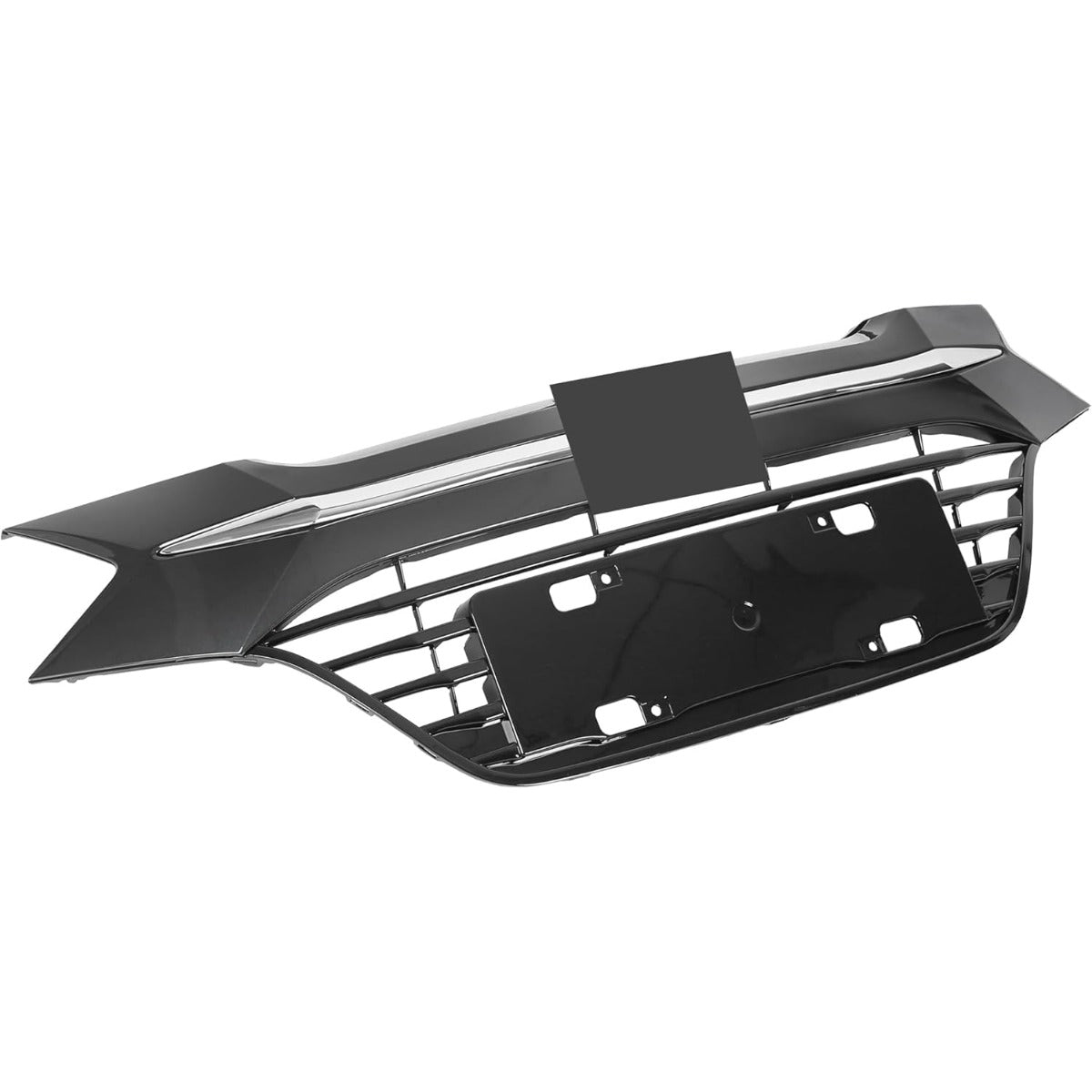 Front Upper Bumper Grille Compatible With 2016 2017 2018 Honda HRV HR-V Grill Assembly Chrome Glossy Black Replacement for 71121-T7W-A00