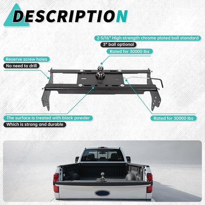 ECOTRIC Gooseneck Trailer Hitch Compatible with 99-16 F250 F350