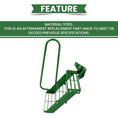HECASA Left Hand Stair Step Kit Compatible with John Deere 4050 4240 4430 4630 4440 4230 4555 4650 4850 4955 LH Handrail Powder Coated Durable Steel Tractor Step