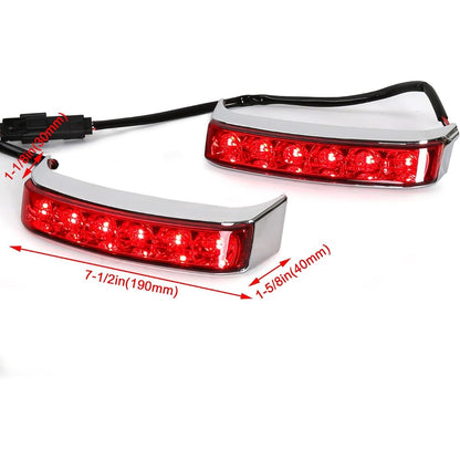 ECOTRIC LED Saddlebag Brake Running Turn Signal Lights Compatible with Harley Touring 2014-2024 Street Glide Road Glide Road King Electra Glide Tail Light Lamp (Chrome Housing Red Lens)