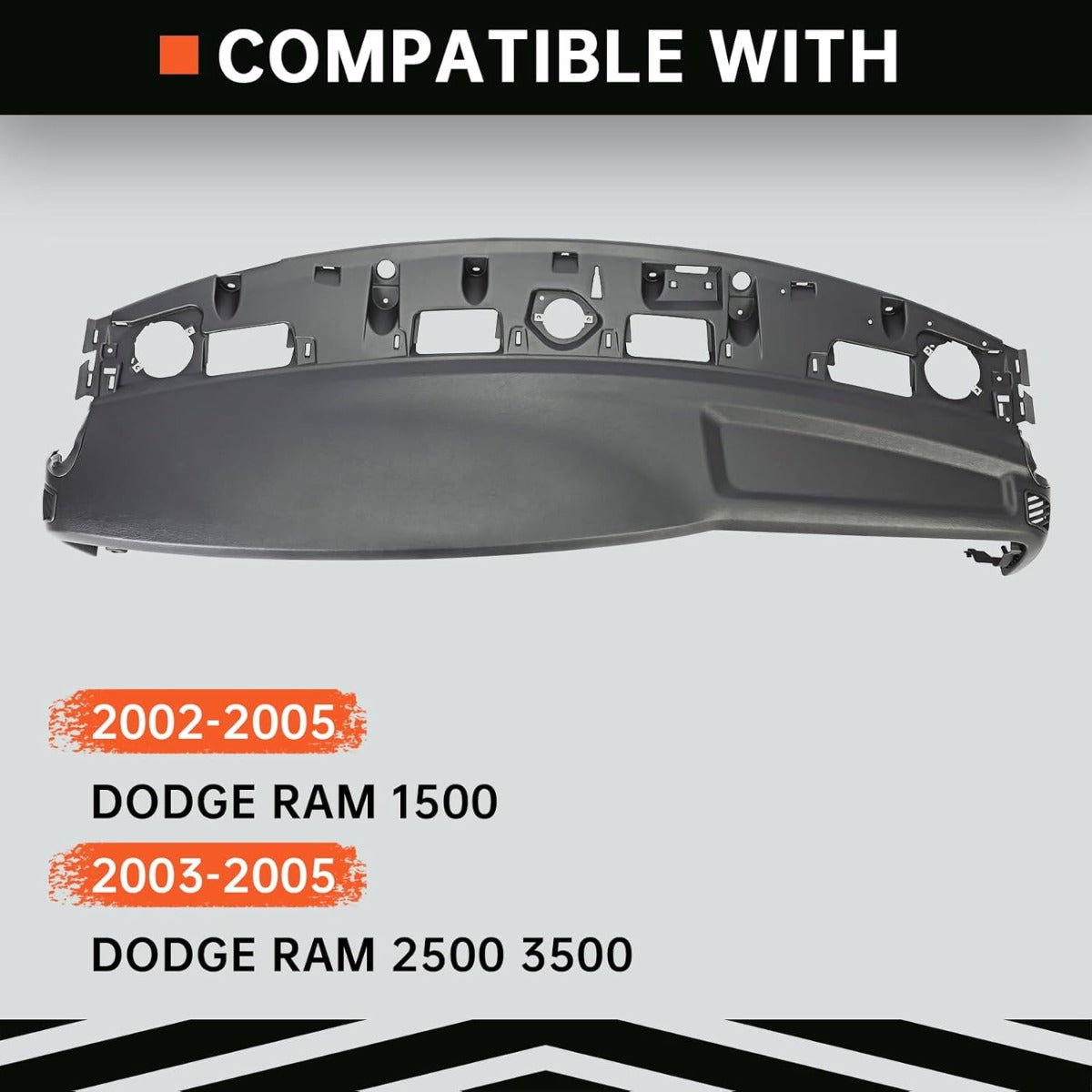 Full Dashboard Replacement Dashboard Panel Dash Pad Cover Compatible with 2002-2005 Dodge RAM 1500 2500 3500 Instrument Panel (Dark Slate Gray) LYAP-028S