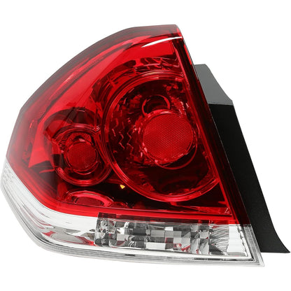 KUAFU Tail Light Left w/Bulb Compatible with 2006-2013 Chevrolet Impala 2014-2016 Chevrolet Impala Limited Tail Lamp Replacement for 25971597 GM2800193 Plastic Red Lens