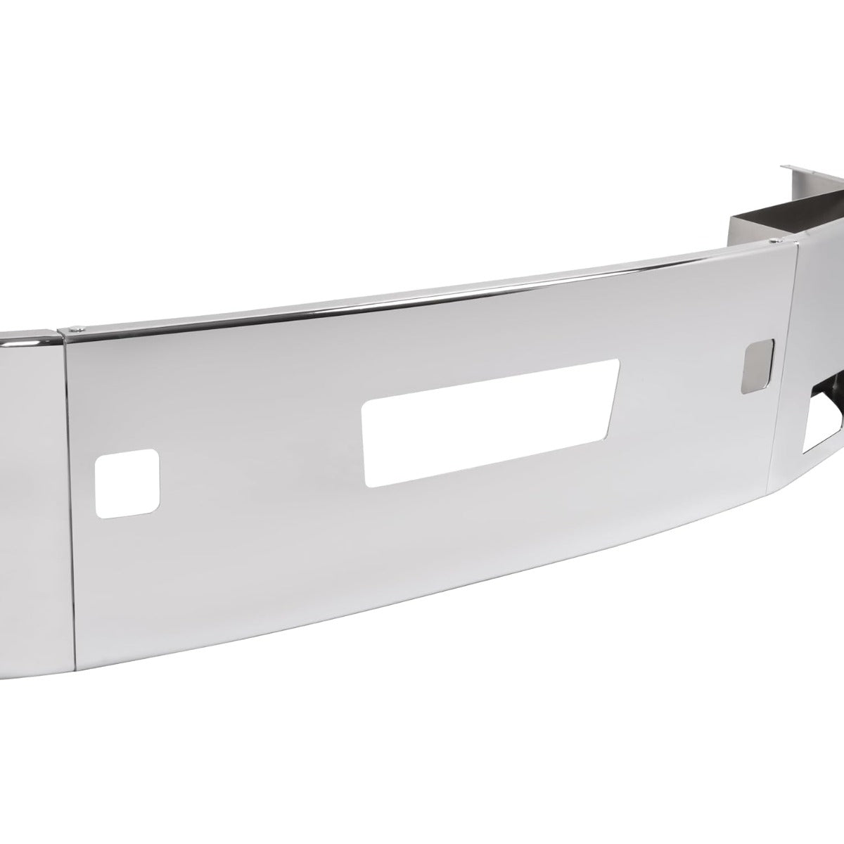 ALMULOO Front Bumper 3Pcs Comaptible with 2006-Up Peterbilt 386 Steel Chrome Silvery