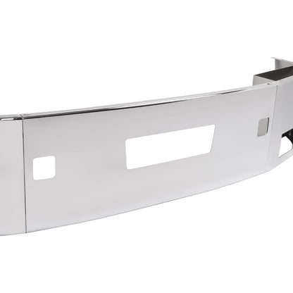 ALMULOO Front Bumper 3Pcs Comaptible with 2006-Up Peterbilt 386 Steel Chrome Silvery