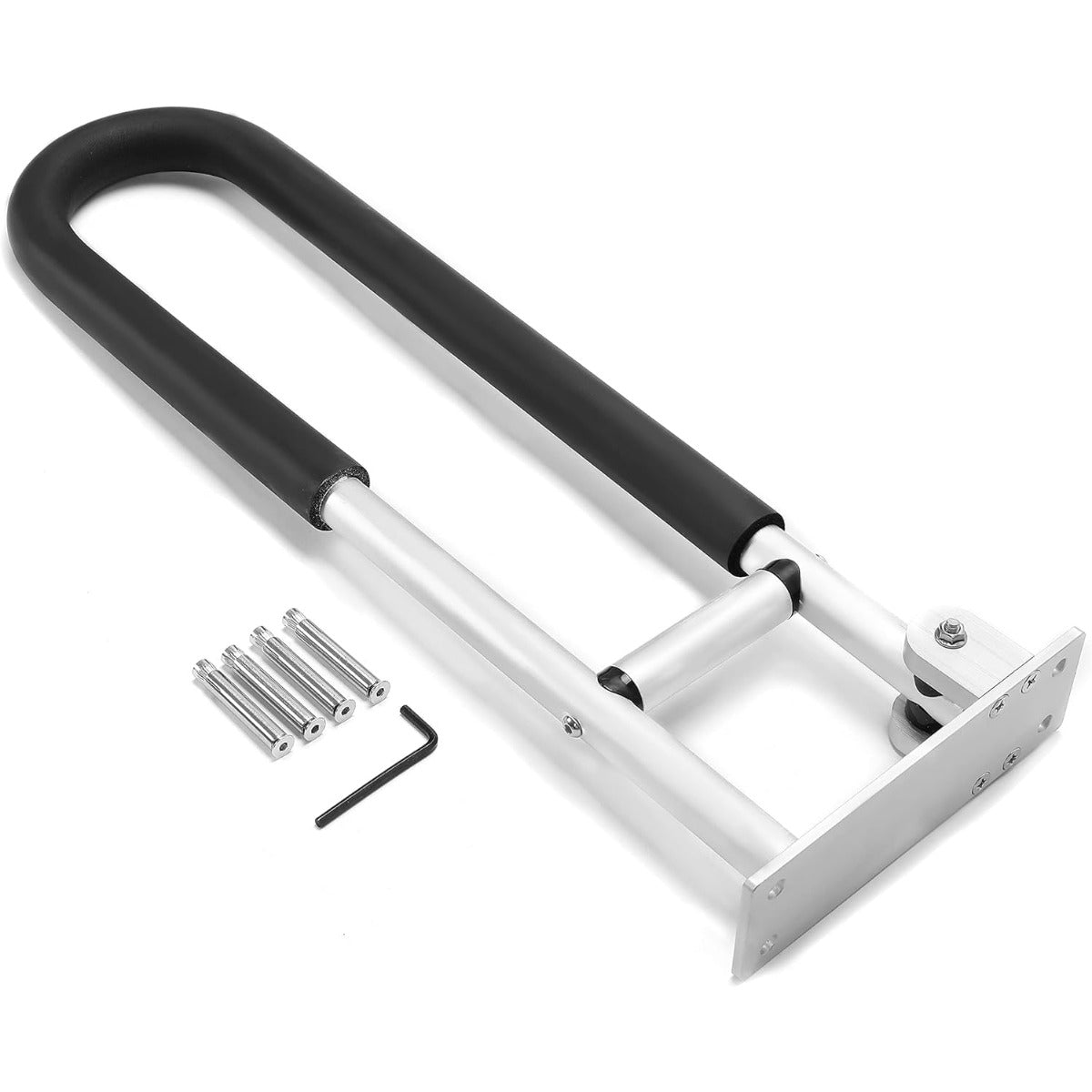 HECASA Toilet Grab Bar 23.6 Inch Flip Up Handicap Grab Bars Rails Folding Support for Elderly Disabled Pregnant Woman Bathroom Shower Safety Toilet Safety Rail