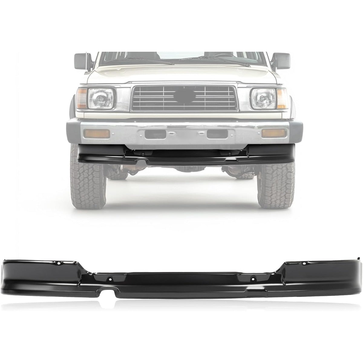 KUAFU Front Bumper Valance Compatible with 1986-1989 Toyota 4Runner&Pickup 4x4 4WD, Front Lower Valance Panel, Air Dam Deflector, Replacement for 5391189113 TO1095163-Black