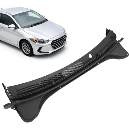 Windshield Wiper Cowl Panel Compatible with 2017-2018 Hyundai Elantra Replacement for 86150F3000 Air Inlet Grille Window Panel Cowl Cover PP Plastic
