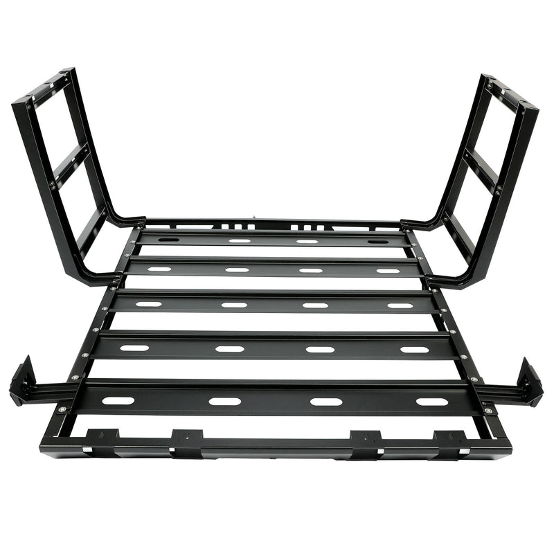 YIKATOO® Roof Rack with Side Ladders and Black Luggage Carrier for 2007-2018 Jeep Wrangler JK-junior