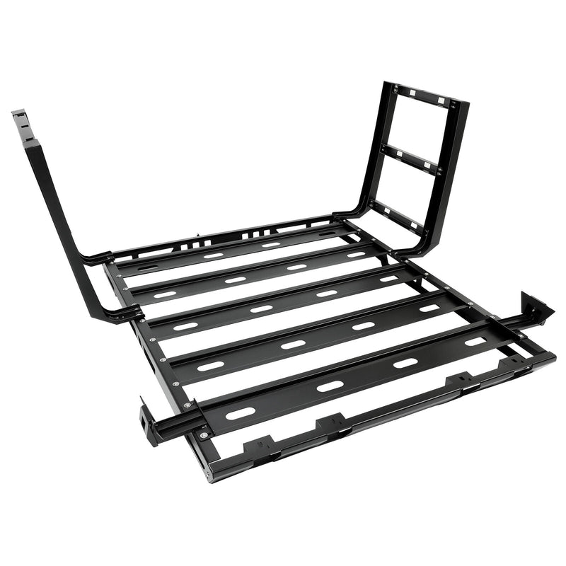 YIKATOO® Roof Rack with Side Ladders and Black Luggage Carrier for 2007-2018 Jeep Wrangler JK-junior