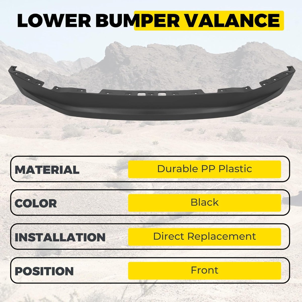 KUAFU Front Lower Bumper Valance Compatible with 2017-2019 Ford F250 F350 F450 F550 Super Duty Pickup 4-Wheel Drive Replacement for FO1095271, HC3Z17626AE Bumper Lip Air Dam Deflector PP Plastic
